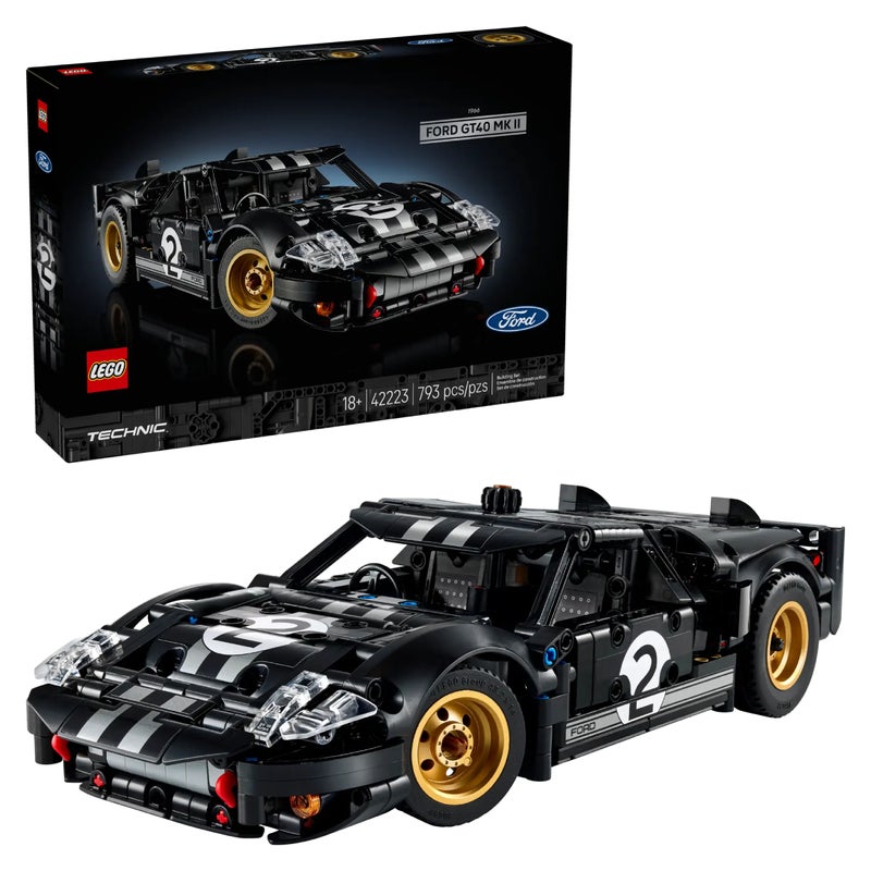 LEGO مجموعة بناء سيارة السباق LEGO Technic 1966 Ford GT40 MKII 42223 (793 قطعة) - Image 1